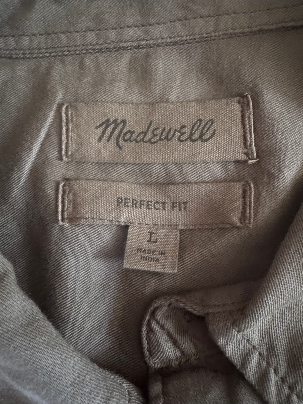 Madewell Button-Up Shirt in Taupe Brown